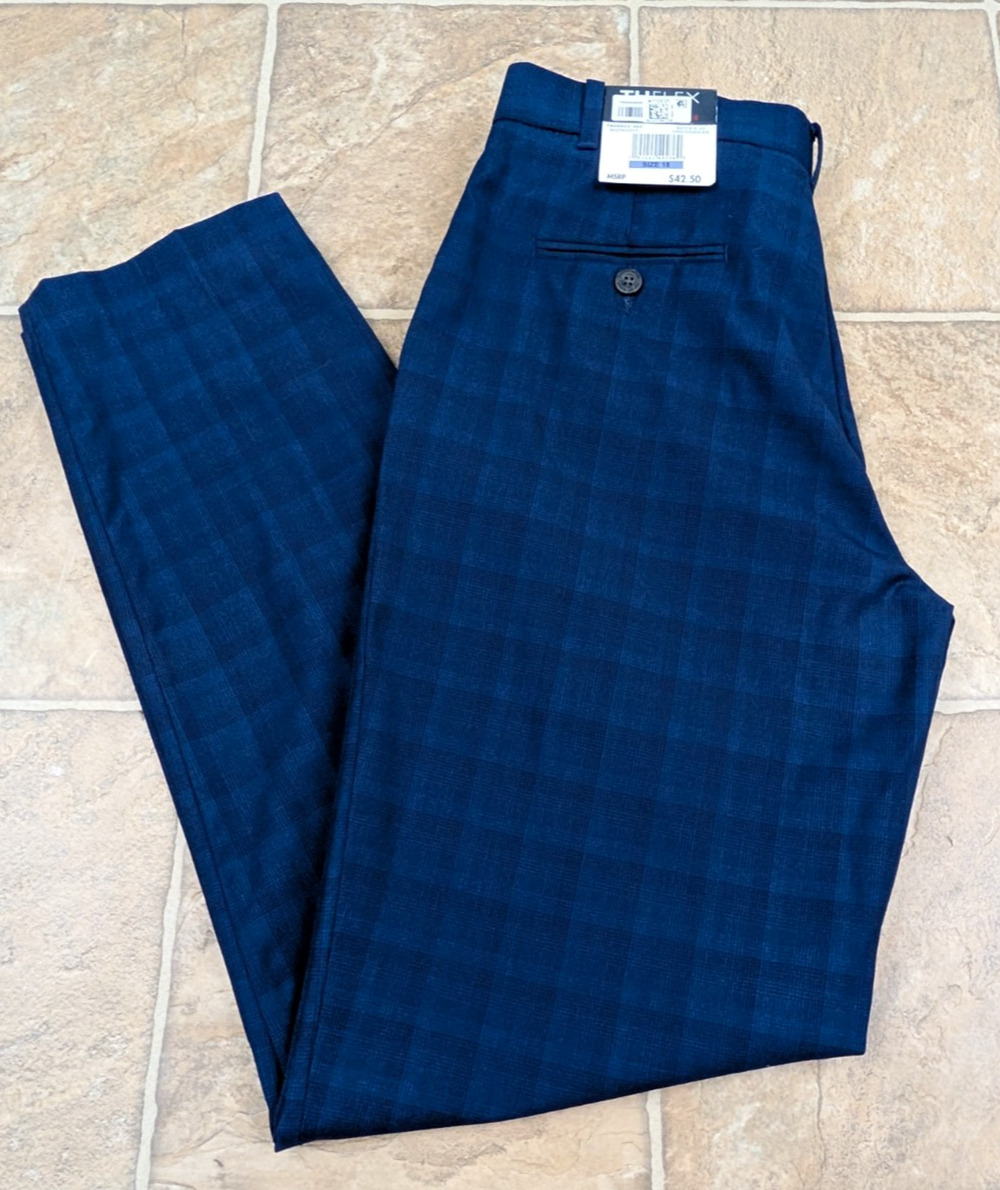 Tommy Hilfiger boys sz 18 Slacks or Dress Pants blue plaid print 29/30 2966
